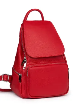 Rucsac din piele naturala Amadeus rosu imagine