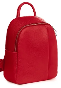 Rucsac din piele naturala Angelo rosu imagine