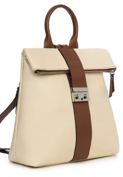 Rucsac din piele naturala Manuel bej imagine