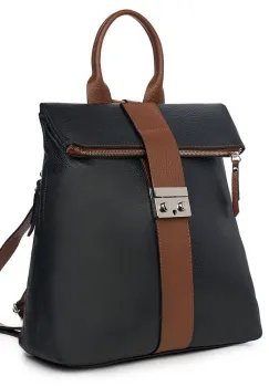 Rucsac din piele naturala Manuel negru imagine