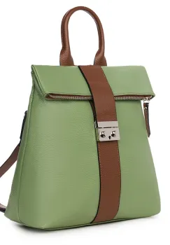 Rucsac din piele naturala Manuel verde fistic imagine