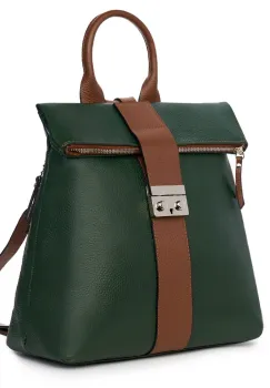 Rucsac din piele naturala Manuel verde inchis imagine