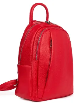 Rucsac din piele naturala Thomas rosu imagine