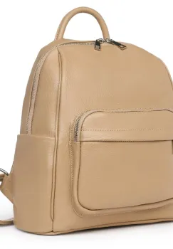 Rucsac din piele naturala Vicenzo bej imagine