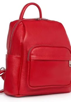 Rucsac din piele naturala Vicenzo rosu imagine