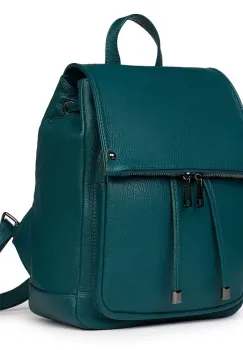 Rucsac piele naturala Jimmy verde marin imagine