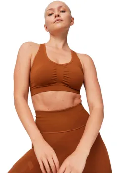 Bustiera femei Puma 4keeps Shapeluxe Seamless Bra Teak 52436181 imagine