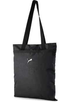 Geanta unisex Puma Pop Tote Black-puma Script Aop 09133607 imagine