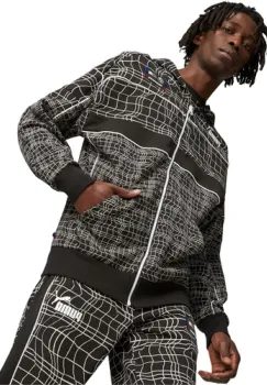 Hanorac barbati Puma Bmw Mms Camo Sds Hooded Sweat Jacket 62105301 imagine