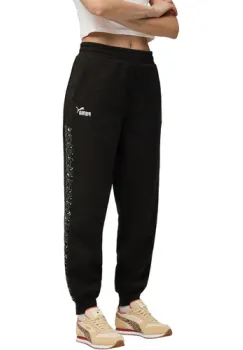 Pantaloni femei Puma Ess Graphic Animal Comfort High-waist Sweatpants 68808601 imagine