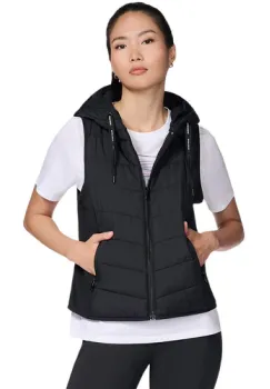 Vesta femei Skechers Performance Elite Cozy Fit Hooded JA212-BLK imagine