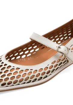 Balerini EPICA albi, 3510105, din piele naturala imagine