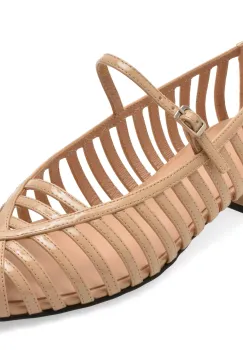 Balerini EPICA bej, 1F7075, din piele ecologica lacuita imagine