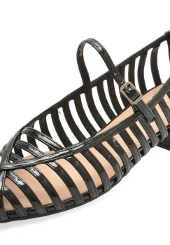 Balerini EPICA negri, 1F7075, din piele ecologica lacuita imagine