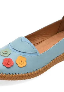 Balerini FLAVIA PASSINI albastri, 244410, din piele naturala imagine