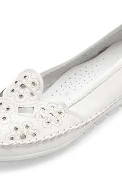Balerini FLAVIA PASSINI albi, 2336, din piele naturala imagine