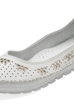 Balerini FLAVIA PASSINI albi, 2666, din piele naturala imagine