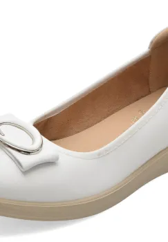 Balerini FLAVIA PASSINI albi, 6521, din piele naturalaa imagine