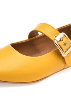 Balerini FLAVIA PASSINI galbeni, 152, din piele naturala imagine