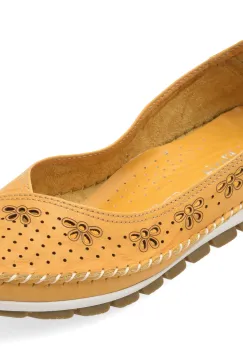 Balerini FLAVIA PASSINI galbeni, 2666, din piele naturala imagine