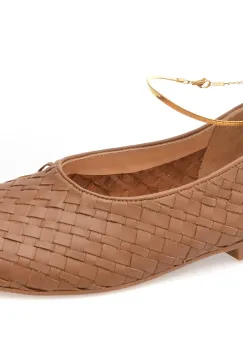 Balerini GOLD DEER maro, 420727, din piele naturala imagine