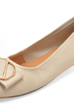 Balerini GRYXX bej, 460011, din piele naturala imagine