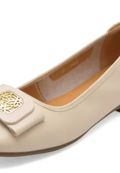 Balerini IMAGE bej, A696, din piele naturala imagine