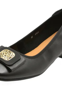 Balerini IMAGE negri, A696, din piele naturala imagine