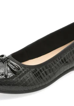 Balerini KARISMA negri, WB60005, din piele croco imagine