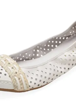 Balerini RIEKER albi, 41430, din piele naturala imagine