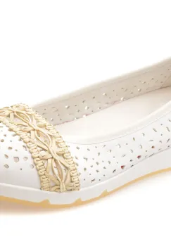 Balerini RIEKER albi, L3062, din piele ecologica imagine