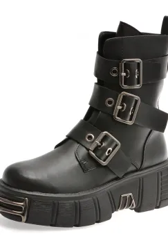 Bocanci FLAVIA PASSINI negre, 38458, din piele naturala imagine