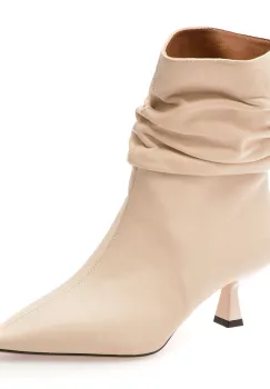 Botine elegante EPICA albe, H3011, din piele naturala imagine