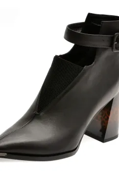Botine elegante EPICA negre, J3925, din piele naturala imagine