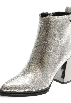 Botine elegante FLAVIA PASSINI argintii, 83291, din piele naturala imagine