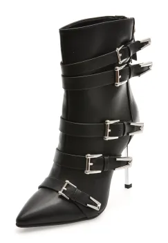 Botine elegante FLAVIA PASSINI negre, C2137, din piele naturala imagine