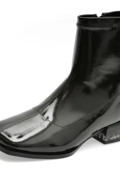 Botine FLAVIA PASSINI negre, 95261, din piele ecologica lacuita imagine