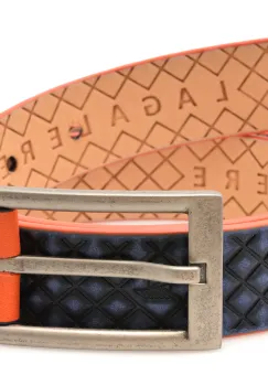 Curea La Galere bleumarin, 4716, din piele naturala imagine