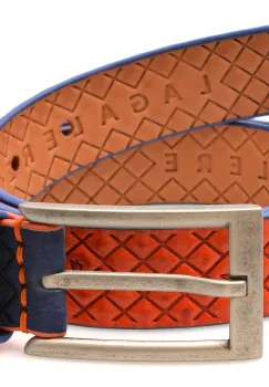 Curea La Galere portocalie, 4716, din piele naturala imagine