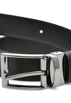 Curea LE COLONEL neagra, BARI, din piele naturala imagine