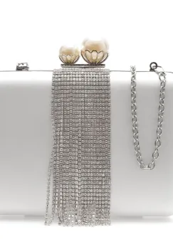 Geanta plic EPICA argintie, 8008, din material textil imagine