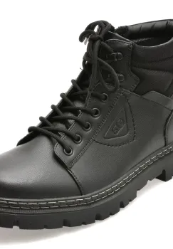 Ghete BITE THE BULLET negre, K193, din piele naturala imagine