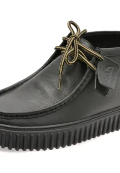 Ghete CLARKS negre, TORHILL HI, din piele naturala imagine