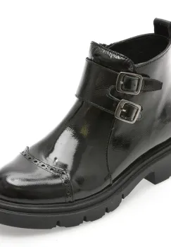 Ghete FLAVIA PASSINI negre, 1003SYR, din piele naturala lacuita imagine