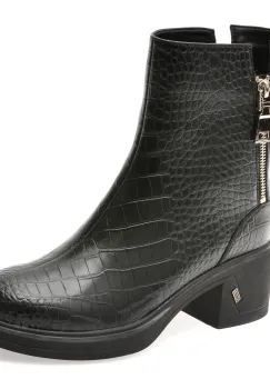 Ghete FLAVIA PASSINI negre, 38401, din piele naturala imagine