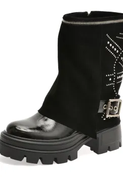 Ghete FLAVIA PASSINI negre, 38461, din piele naturala lacuita imagine