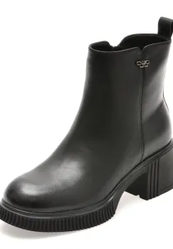 Ghete FLAVIA PASSINI negre, 4J215, din piele naturala imagine