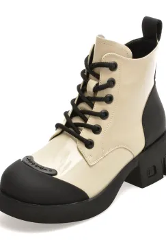 Ghete GRYXX alb-negru, B98, din piele naturala lacuita imagine