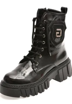 Ghete GRYXX negre, 307113, din piele naturala lacuita imagine