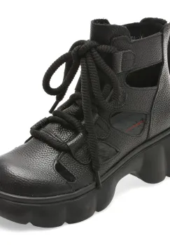 Ghete PASS COLLECTION negre, LY60003, din piele naturala imagine